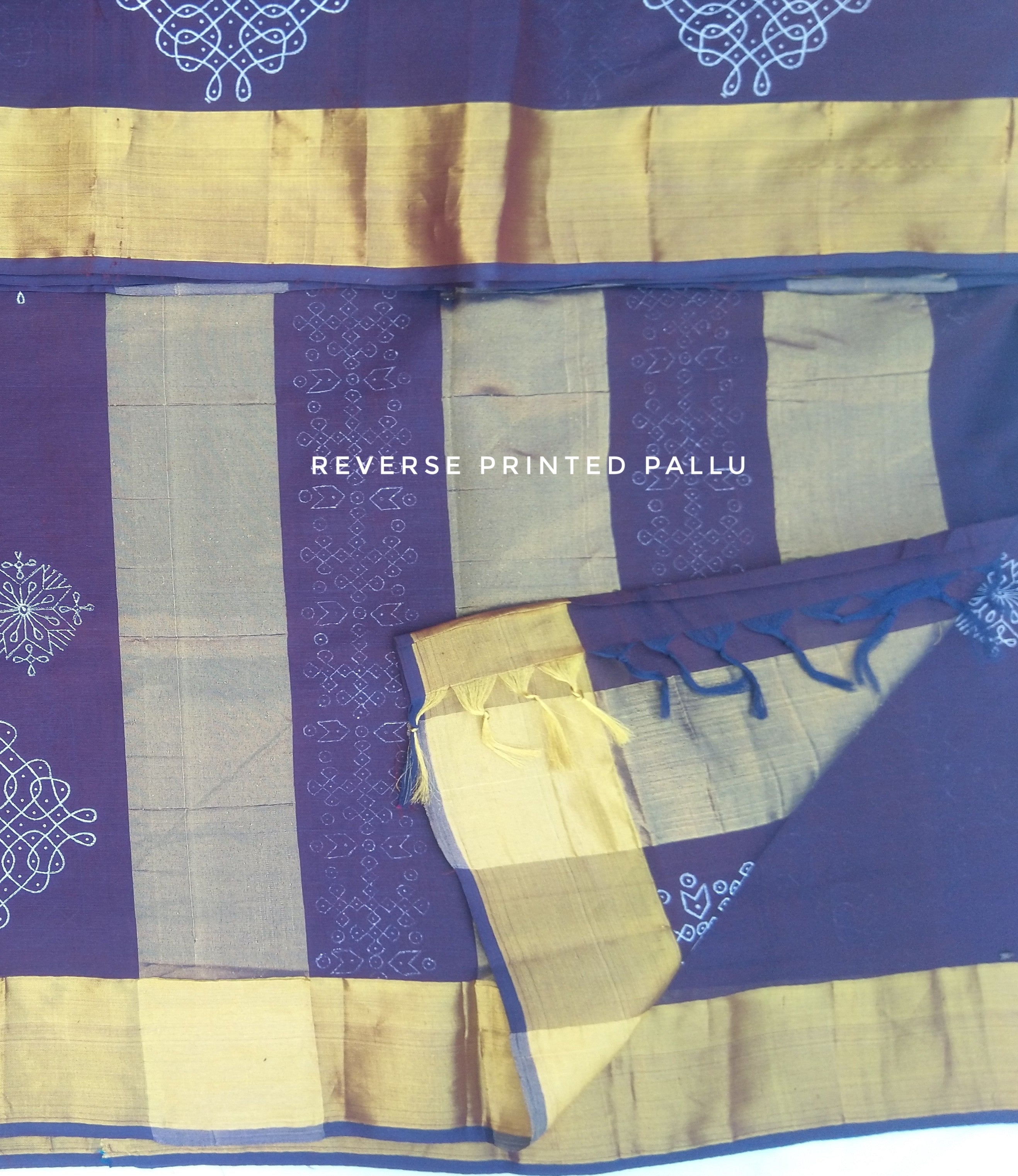 Pure silk cotton, reverse printed pallu- 11 yards madisar