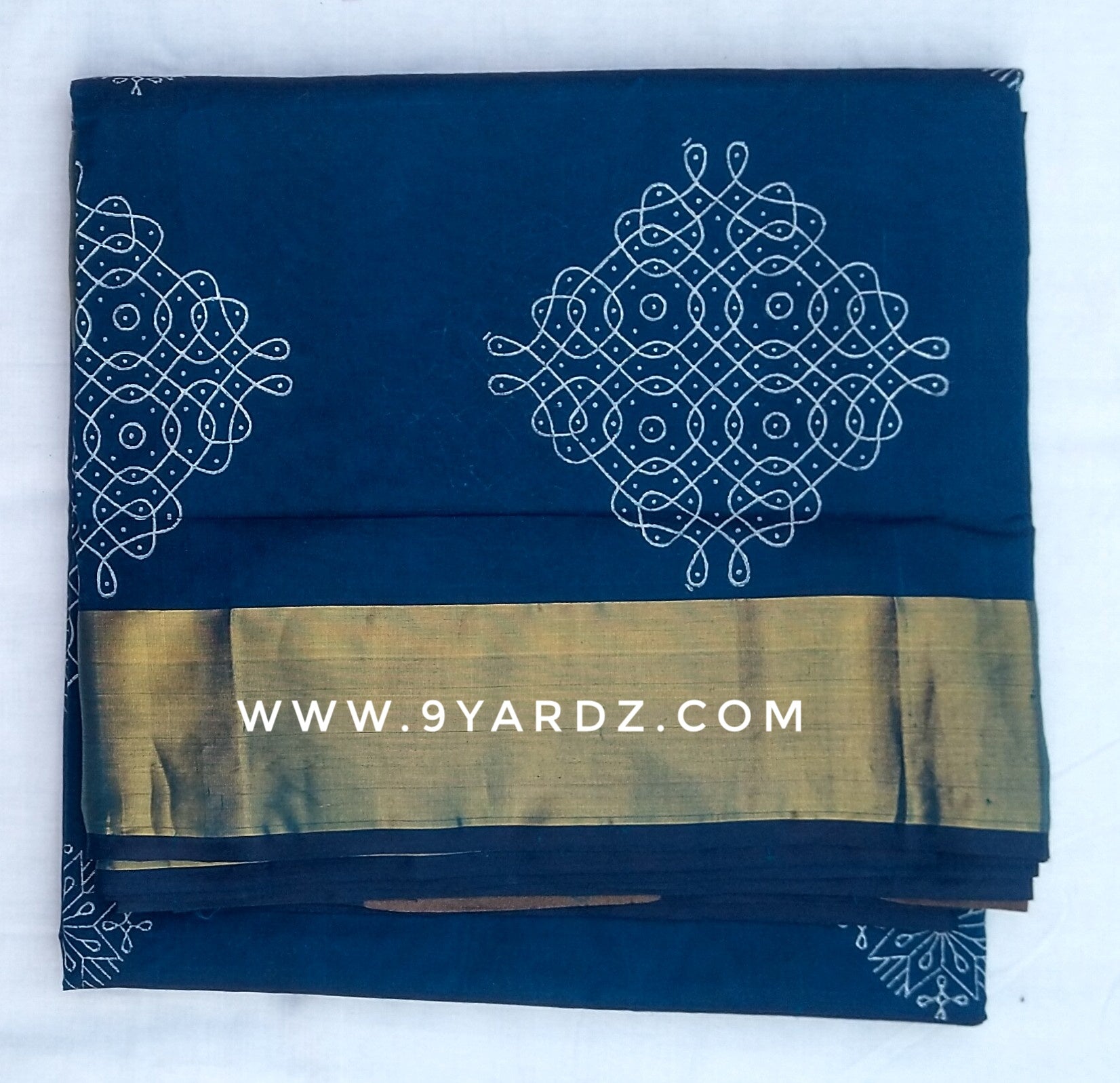 Pure silk cotton, reverse printed pallu- 11 yards madisar
