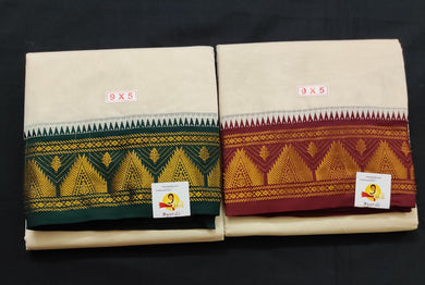 Cotton Dhothi jacquard border 9*5