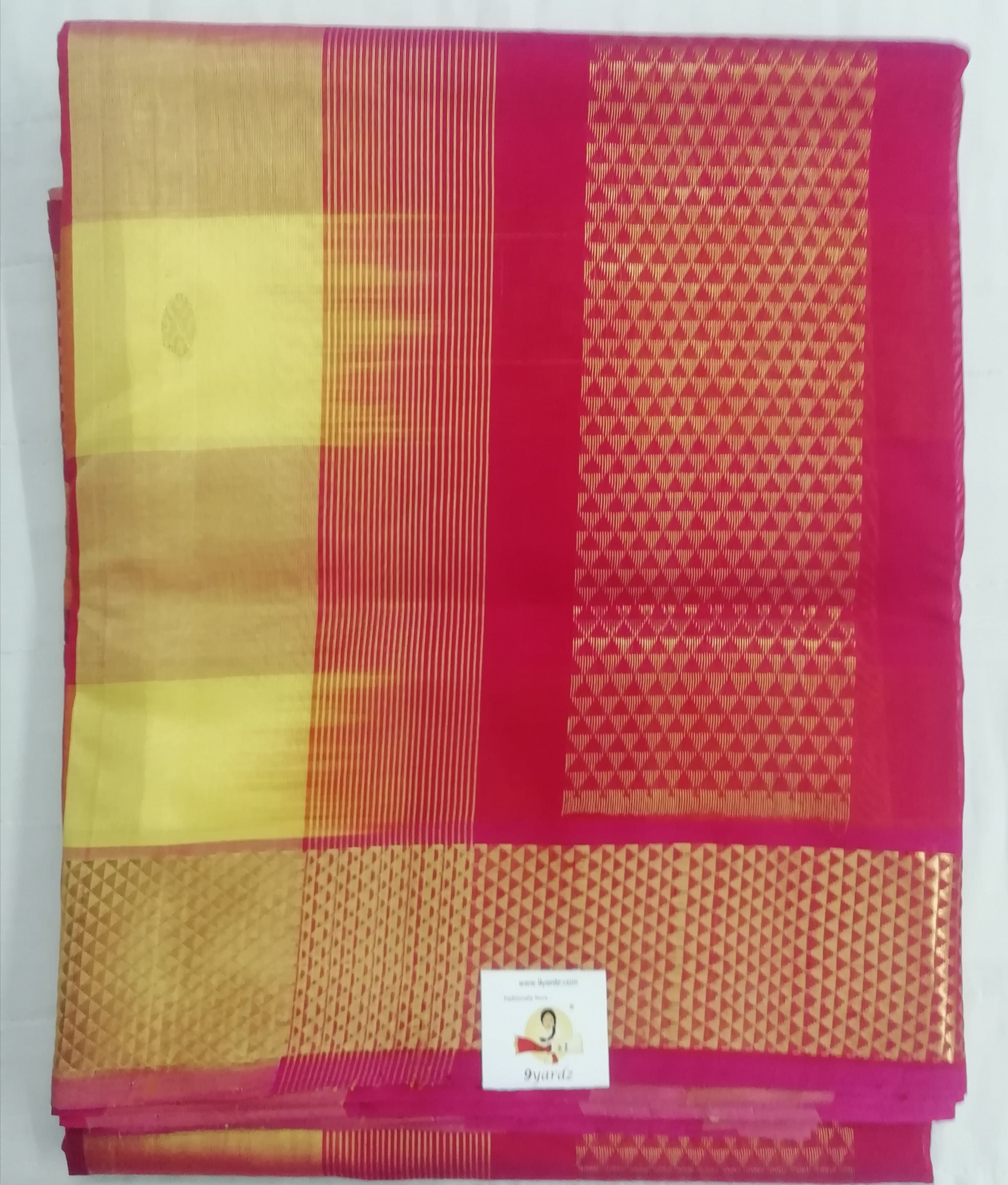 Pure silk cotton, pazhum pazhamum kattam-10 yards madisar