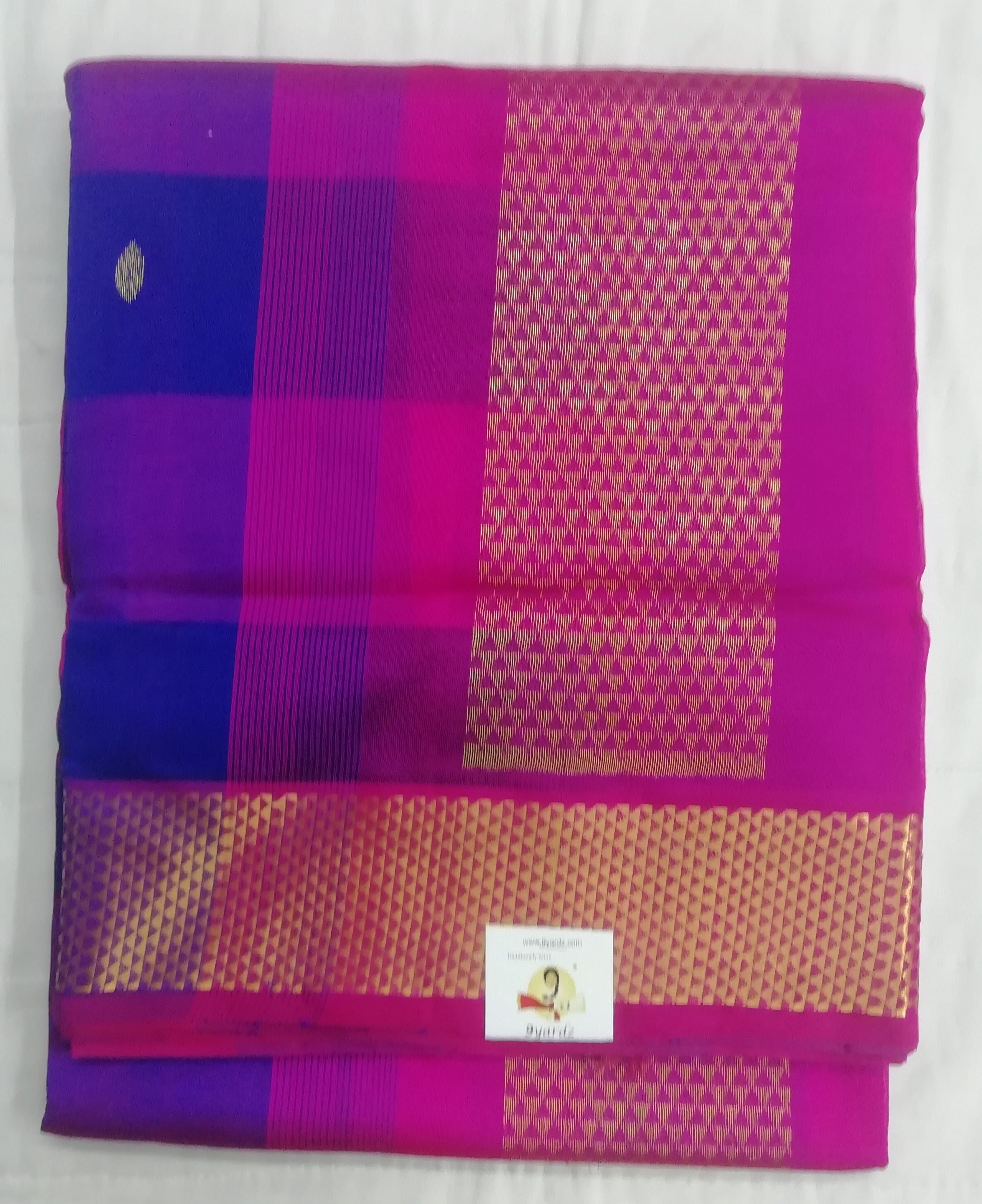 Pure silk cotton, pazhum pazhamum kattam-10 yards madisar