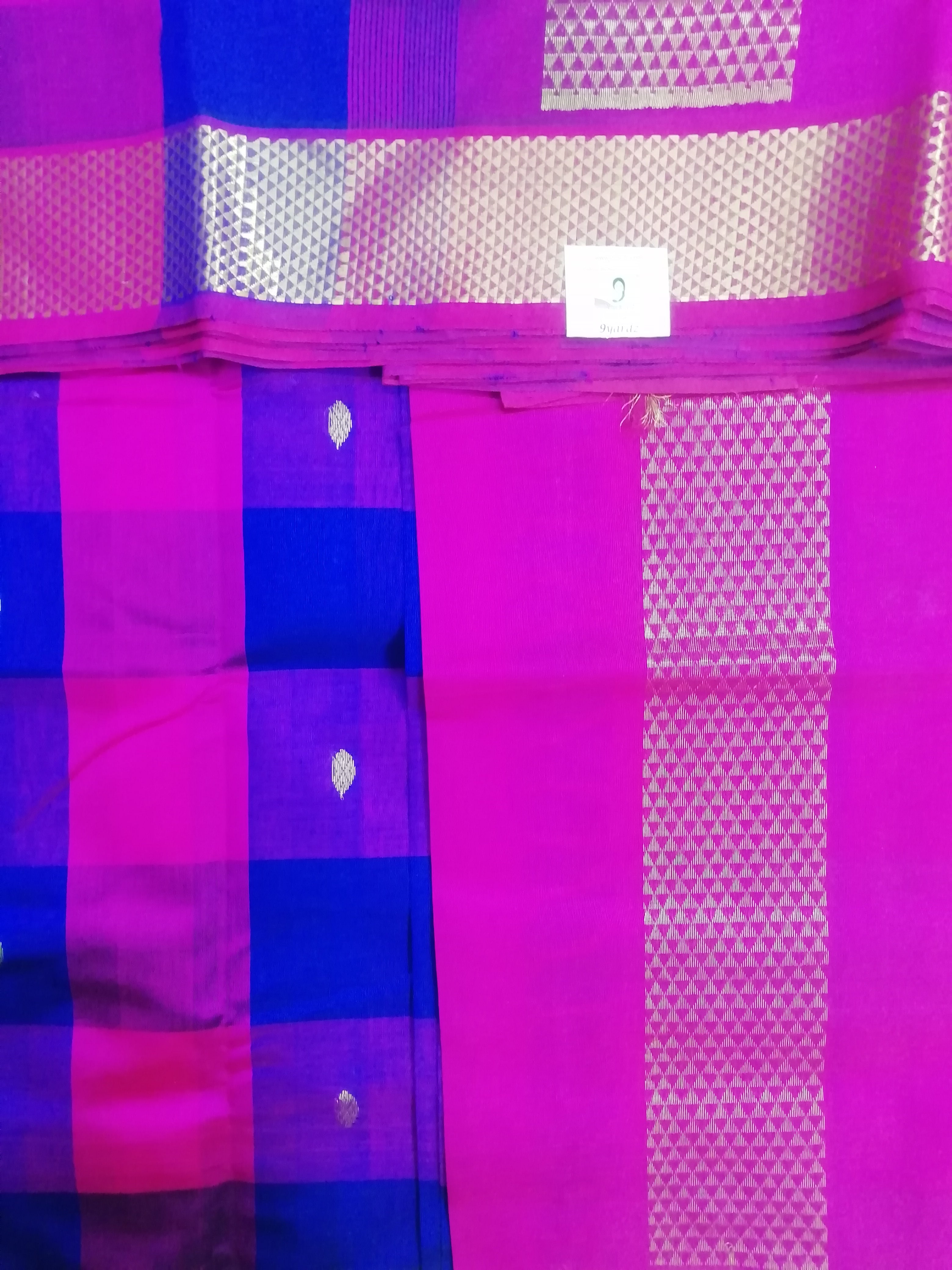 Pure silk cotton, pazhum pazhamum kattam-10 yards madisar