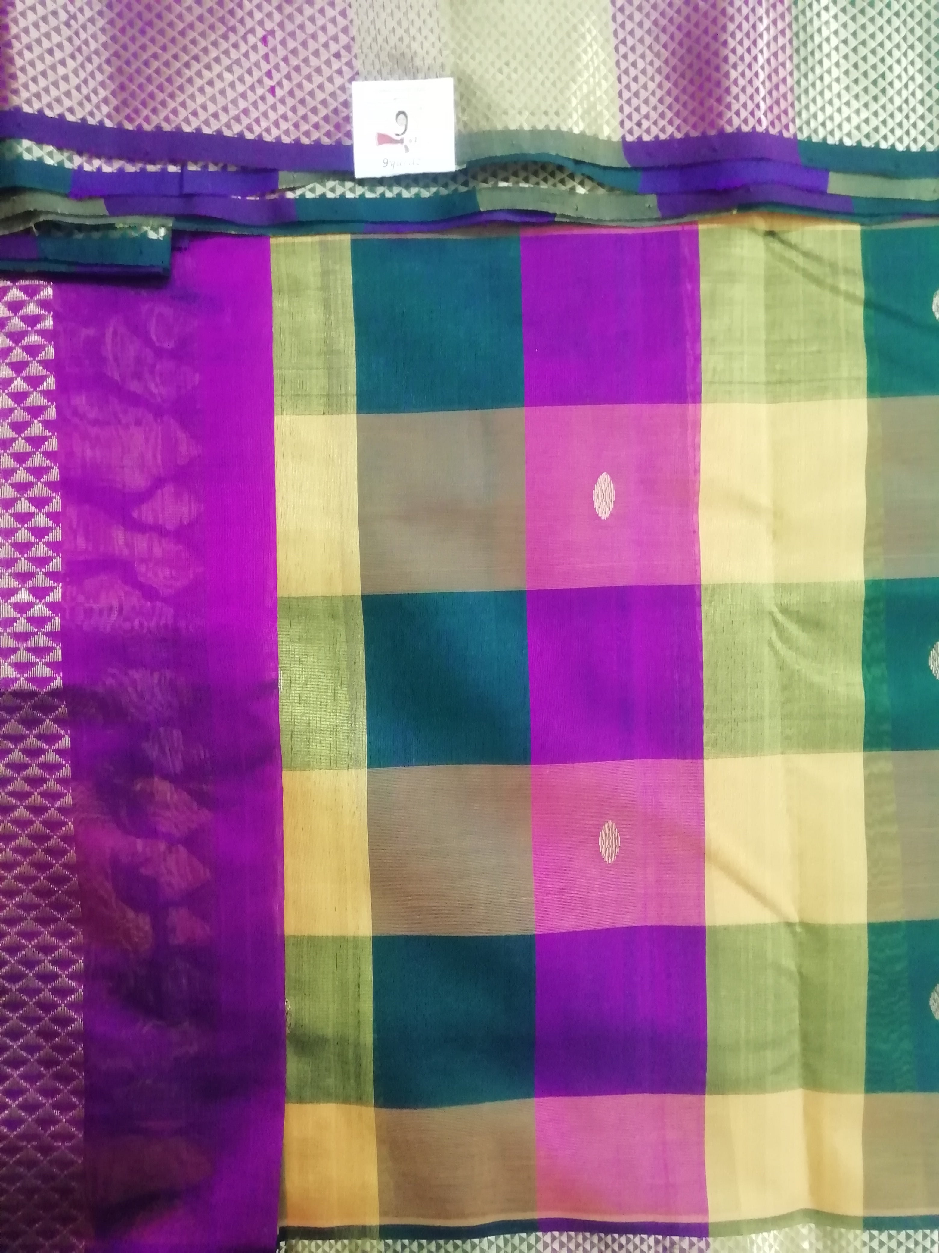 Pure silk cotton, pazhum pazhamum kattam-10 yards madisar