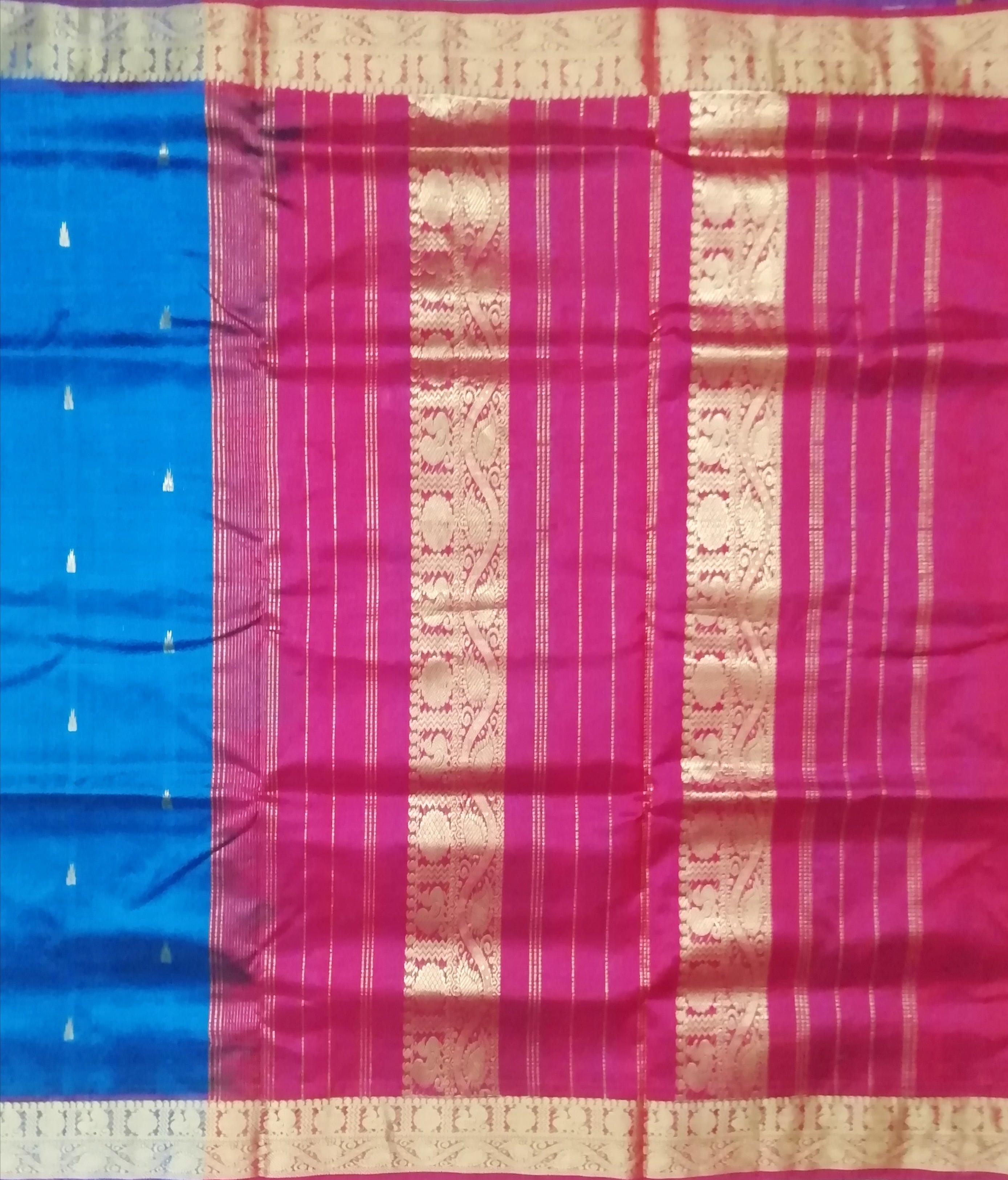 Pure silk cotton with butta -10 yards madisar