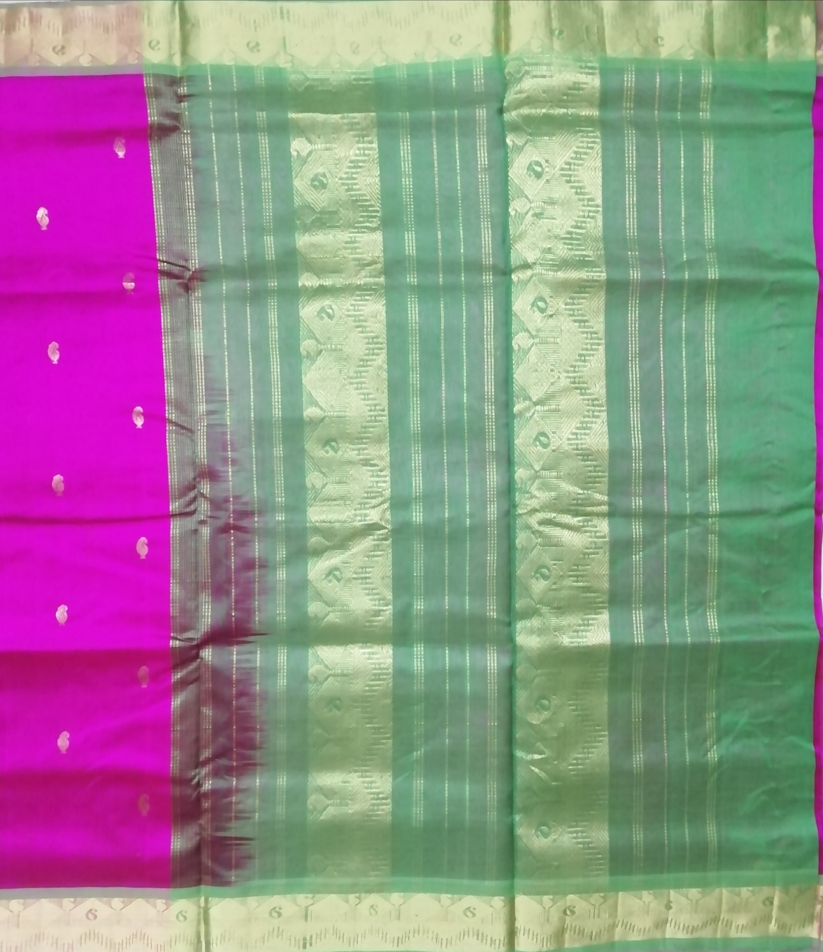 Pure silk cotton with butta -10 yards madisar