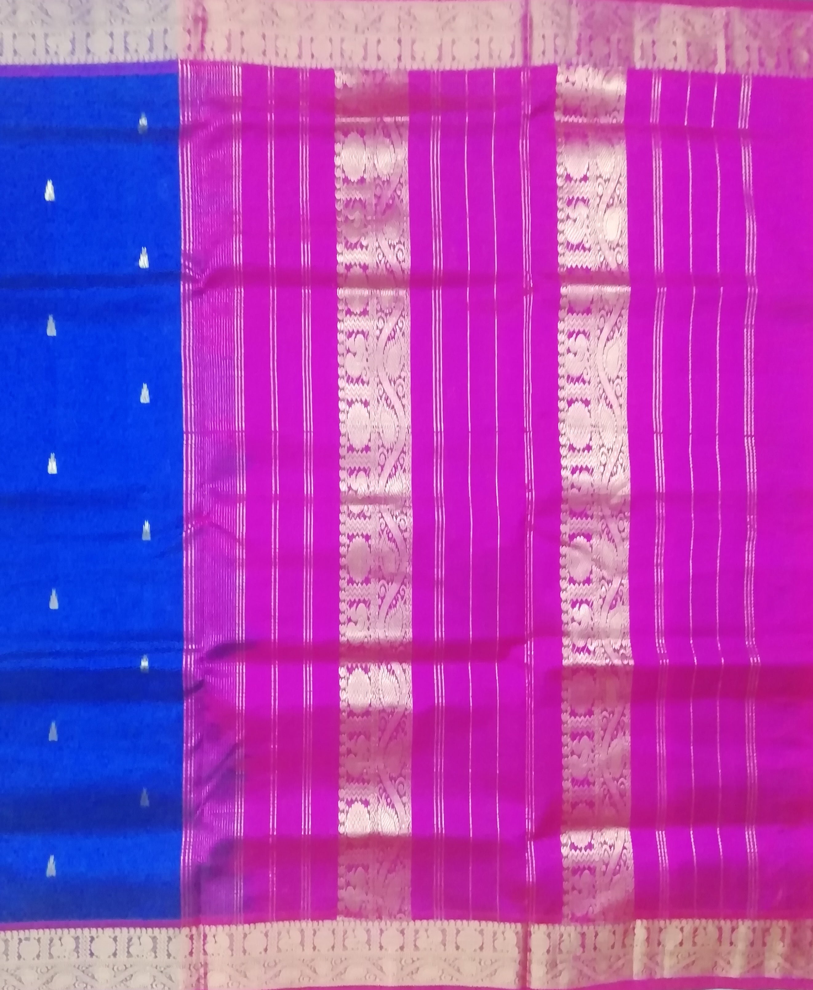 Pure silk cotton with butta -10 yards madisar