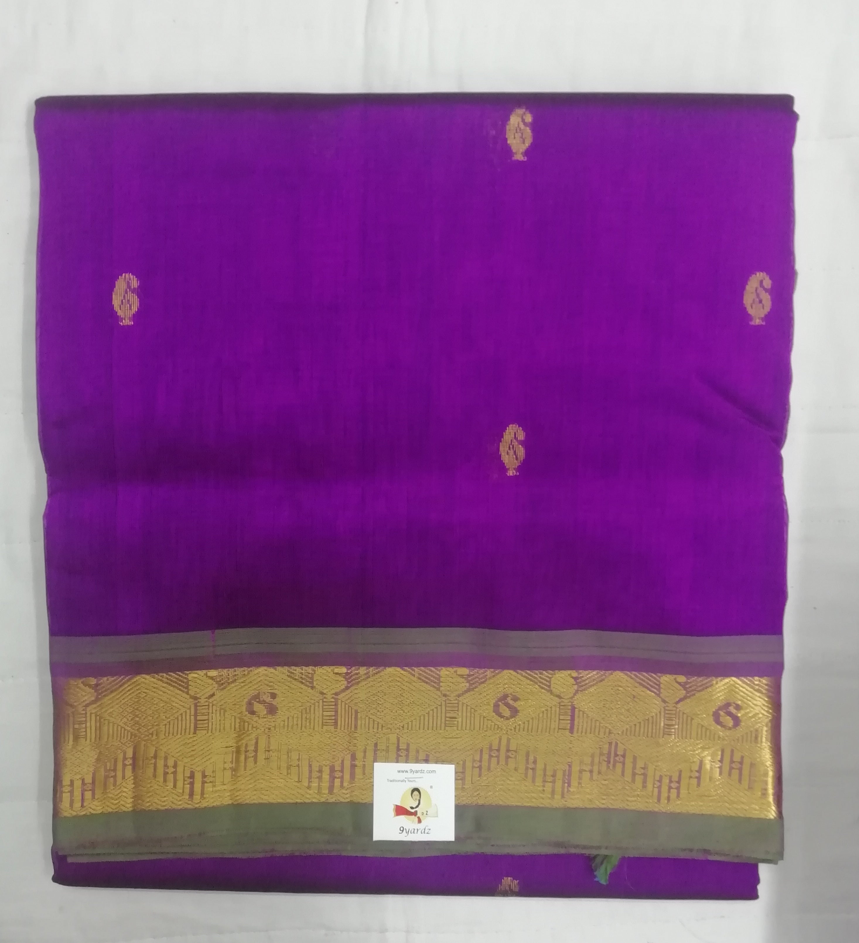 Pure silk cotton with butta -10 yards madisar
