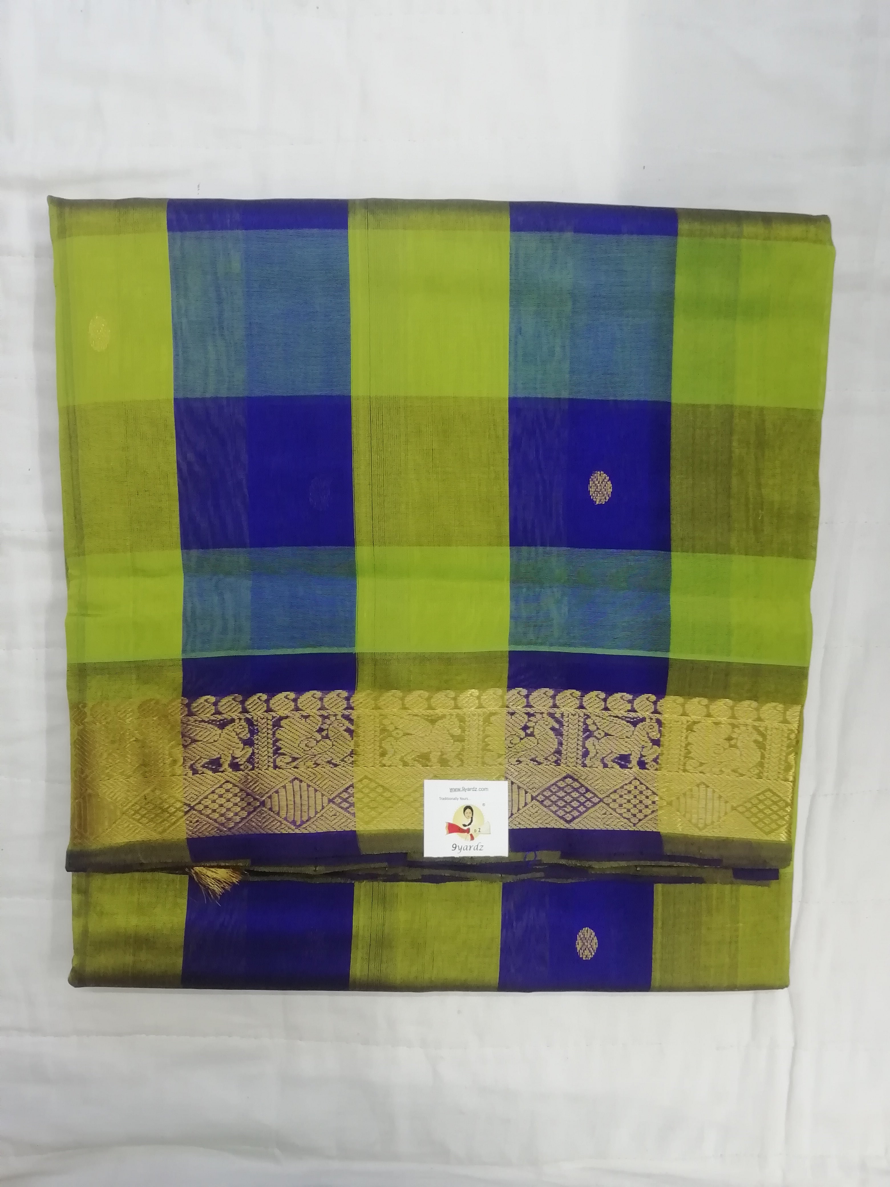 Pure silk cotton- pazhum pazhamum kattam with butta, 10yards (madisar)