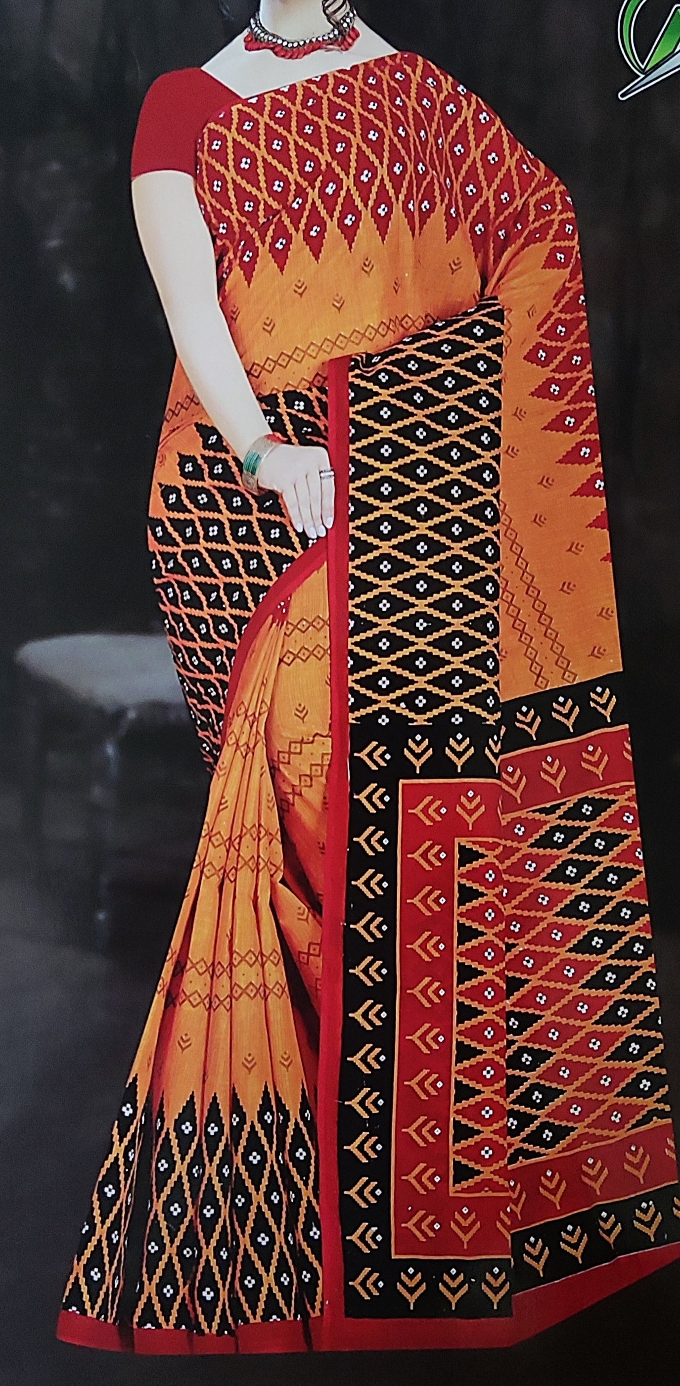 Cotton printed saree