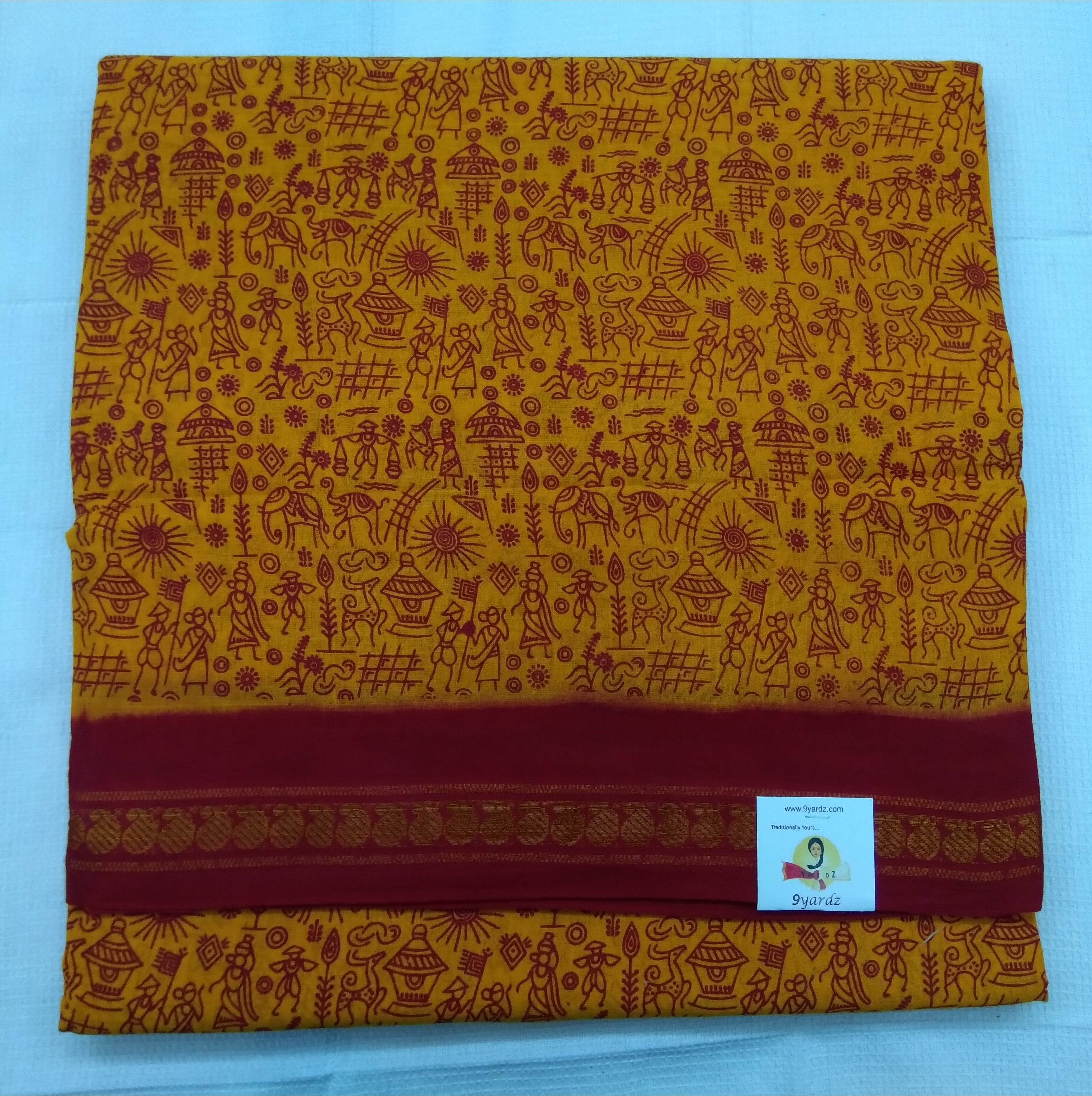 Kanchi Cotton Warali 9.5 yardz