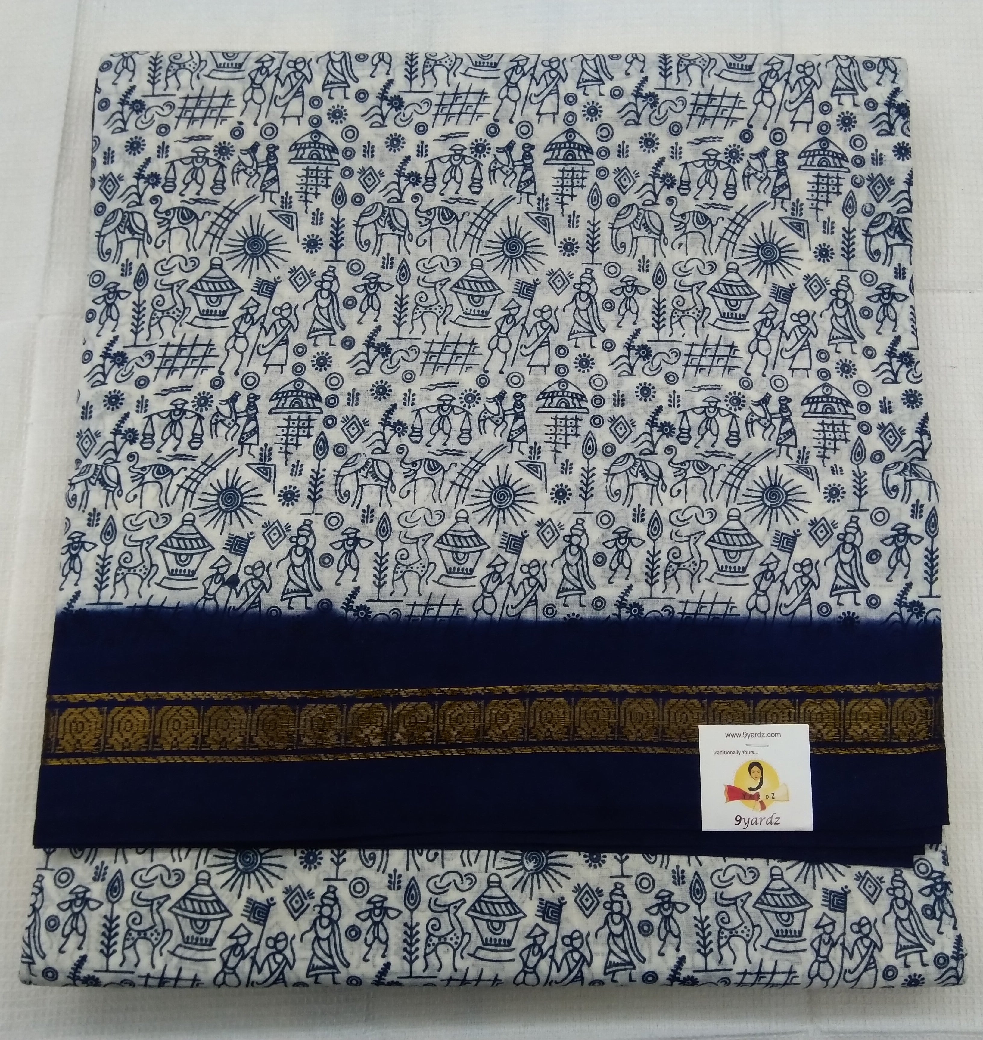 Kanchi Cotton Warali 9.5 yardz