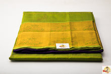 Load image into Gallery viewer, Kanchi Kuppadam Silk Cotton- Radium green with purple pallu