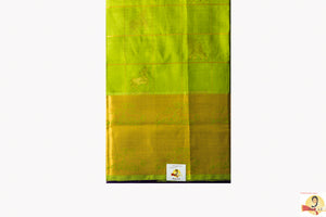 Kanchi Kuppadam Silk Cotton- Radium green with purple pallu