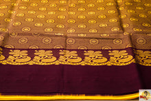 Load image into Gallery viewer, Kuppadam Silk Cotton- Bright yellow with plain brown border