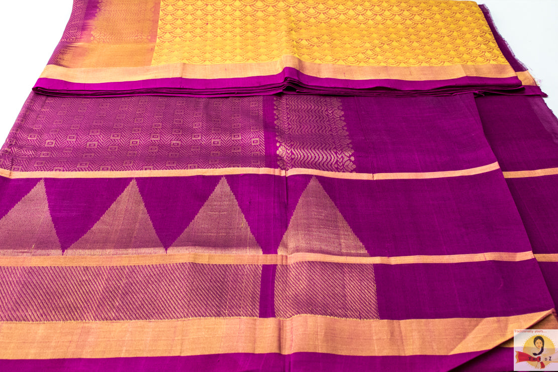 Kuppadam Silk Cotton- Pale Yellow