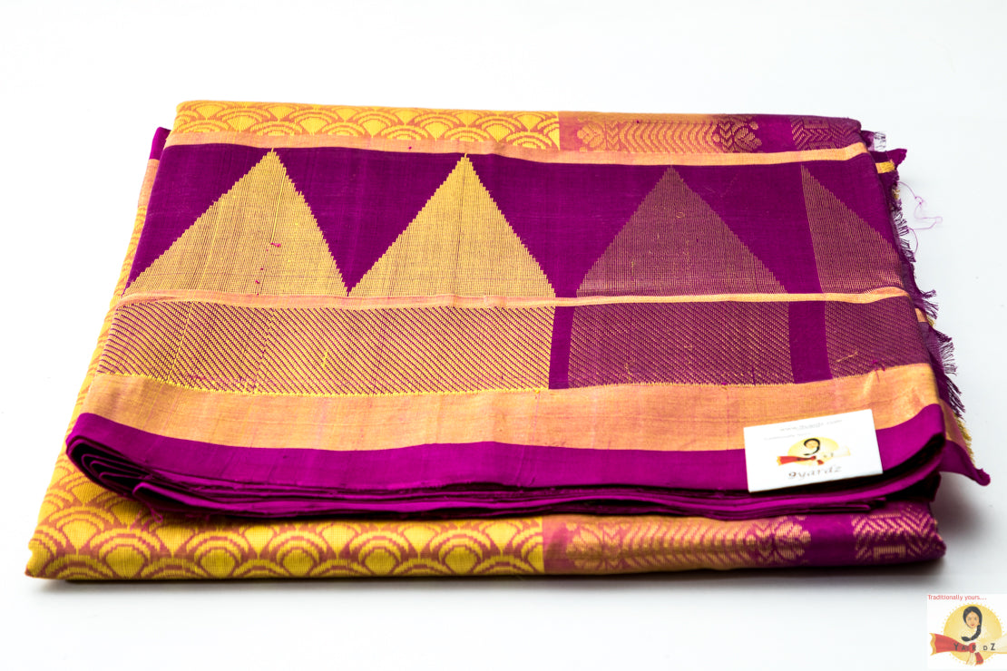Kuppadam Silk Cotton- Pale Yellow
