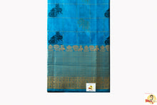 Load image into Gallery viewer, Kanchi Kuppadam Silk Cotton- Anantha blue with black pallu