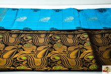 Load image into Gallery viewer, Kanchi Kuppadam Silk Cotton- Anantha blue with black pallu