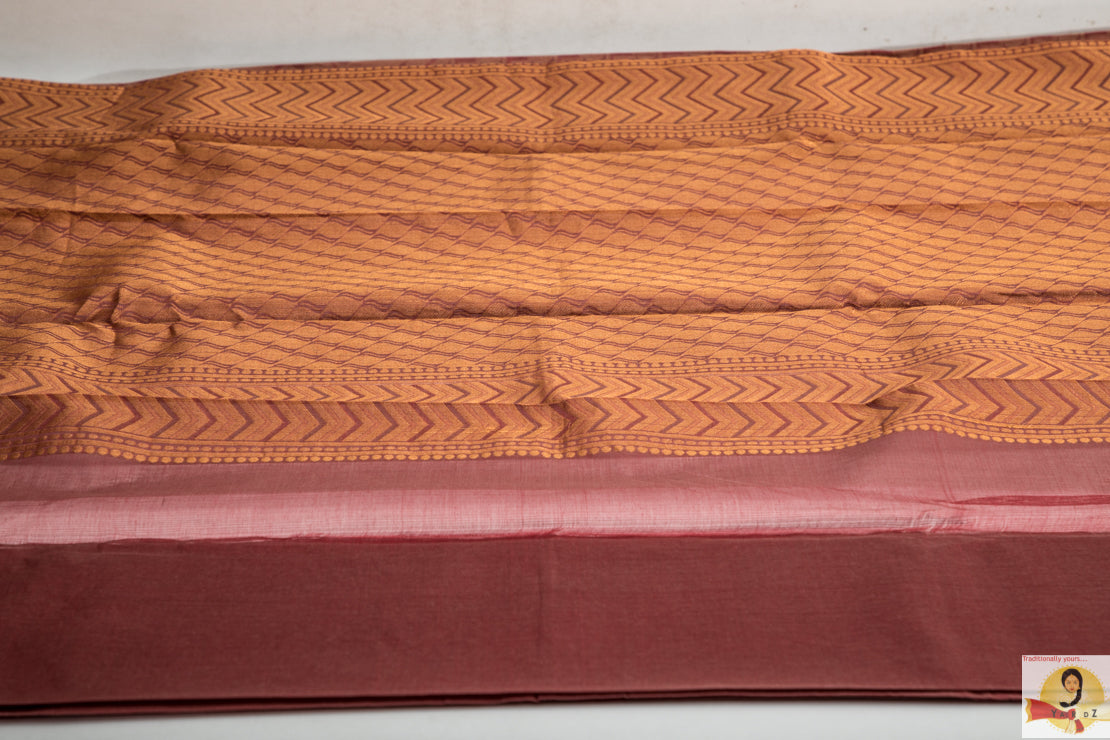 Chirala Handloom Cotton Saree- Biscuit