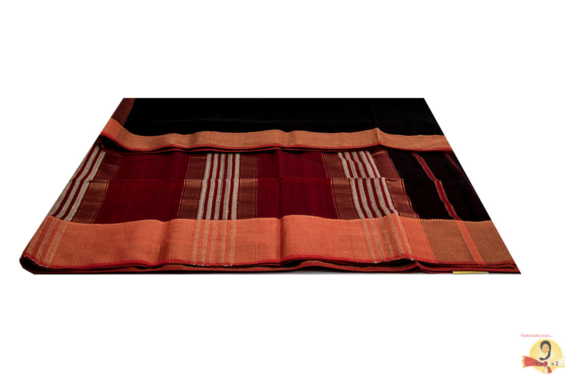 Maheshwari Silk Cotton- Black