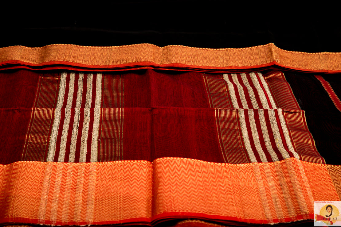 Maheshwari Silk Cotton- Black