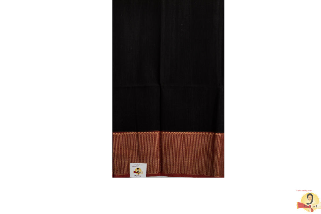 Maheshwari Silk Cotton- Black