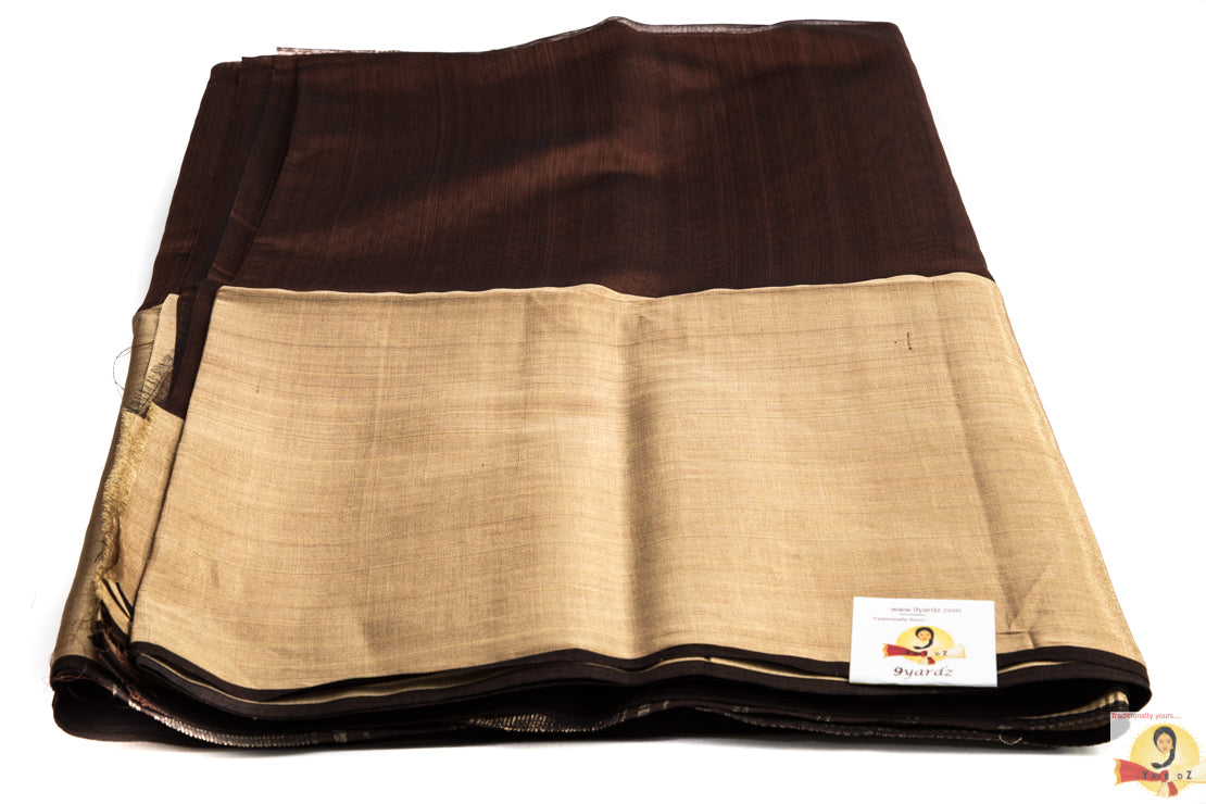 Maheshwari Silk Cotton- Dark Brown