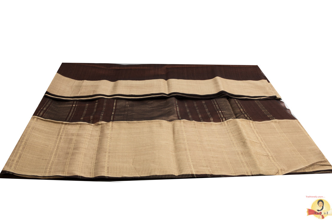 Maheshwari Silk Cotton- Dark Brown