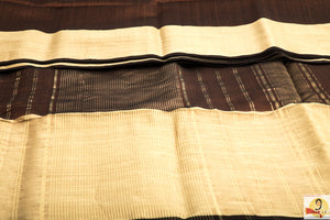 Maheshwari Silk Cotton- Dark Brown