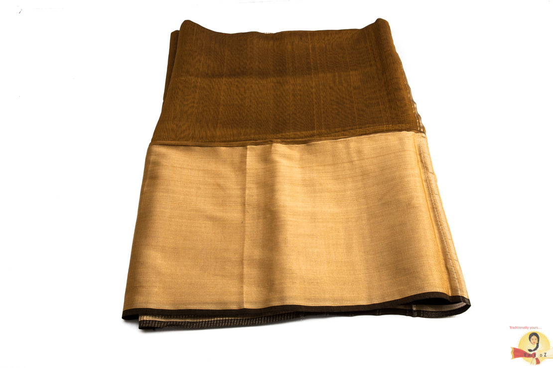 Maheshwari Silk Cotton- Golden Brown