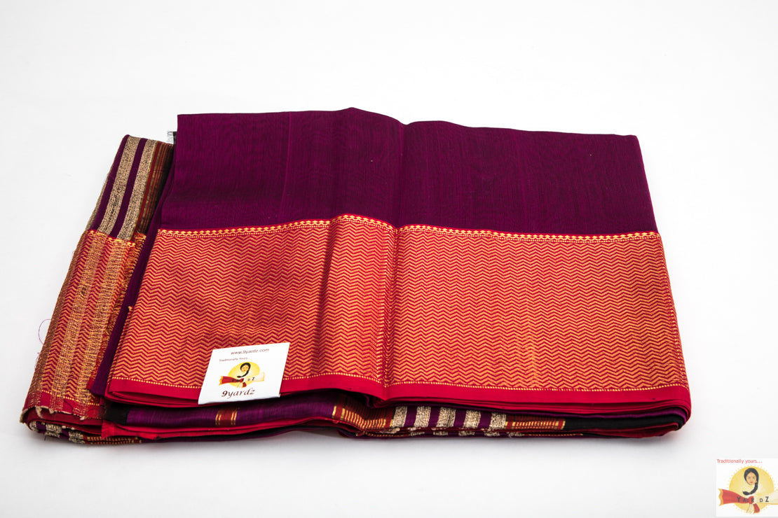 Maheshwari Silk Cotton- Magenta
