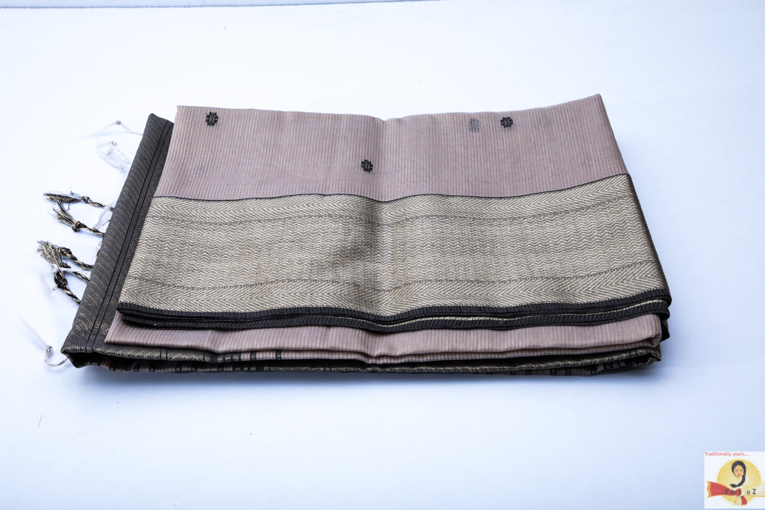 Maheshwari Silk Cotton- Pearl - Off White