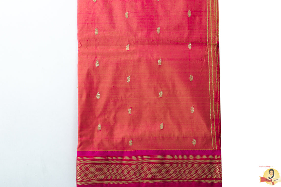 Paithani Pure Silk - Yellow and pink Double shade