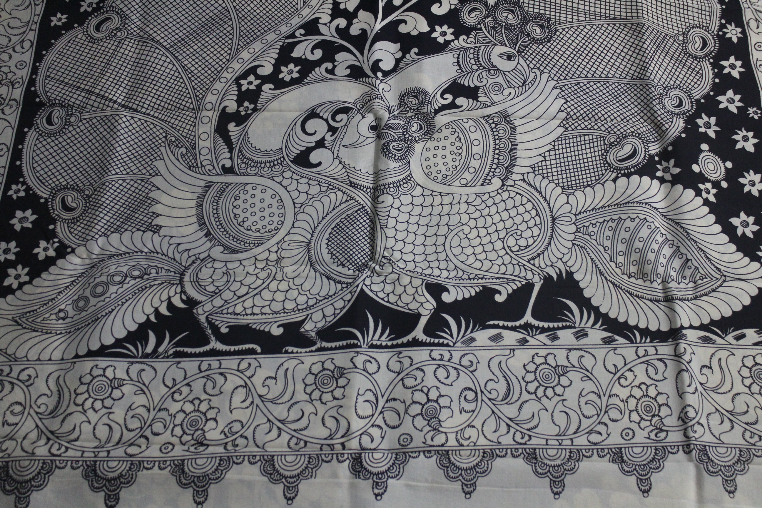 Hand block printed Kalamkari