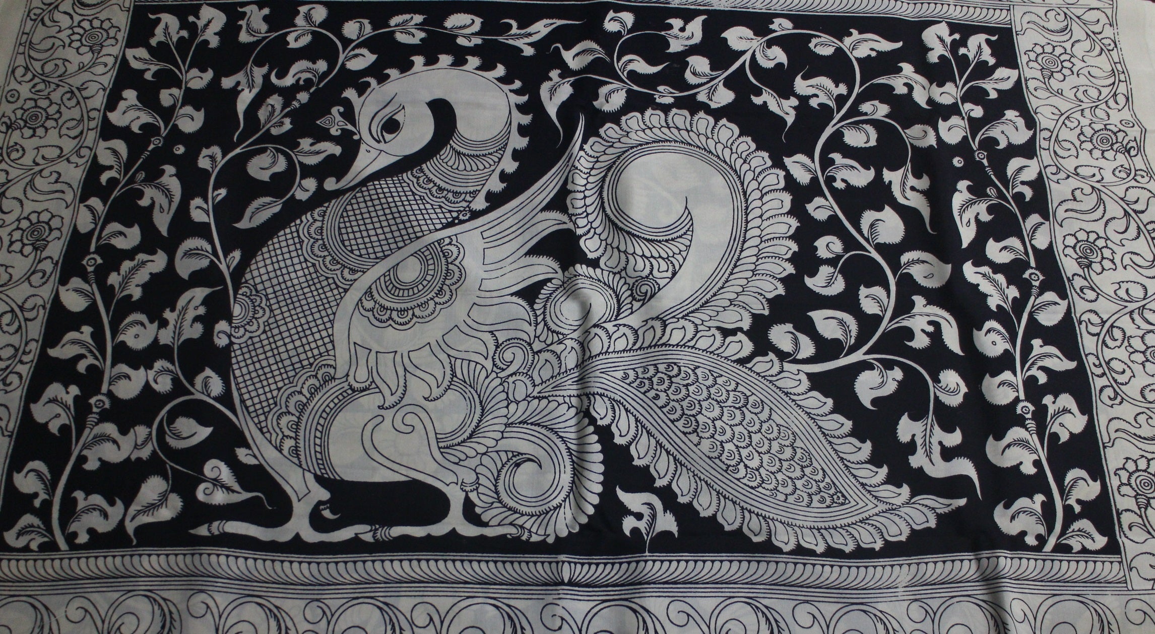 Hand block printed Kalamkari