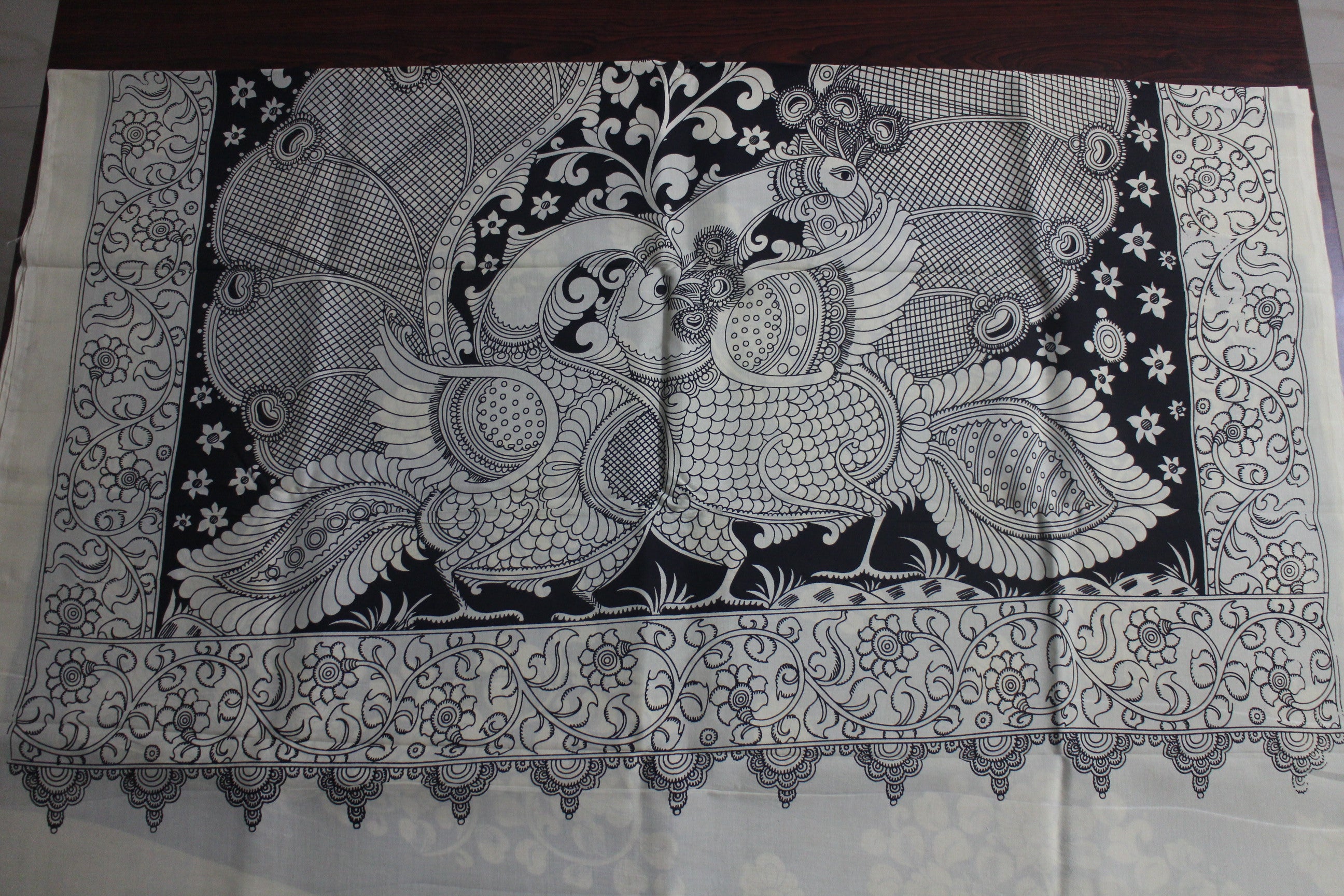 Hand block printed Kalamkari