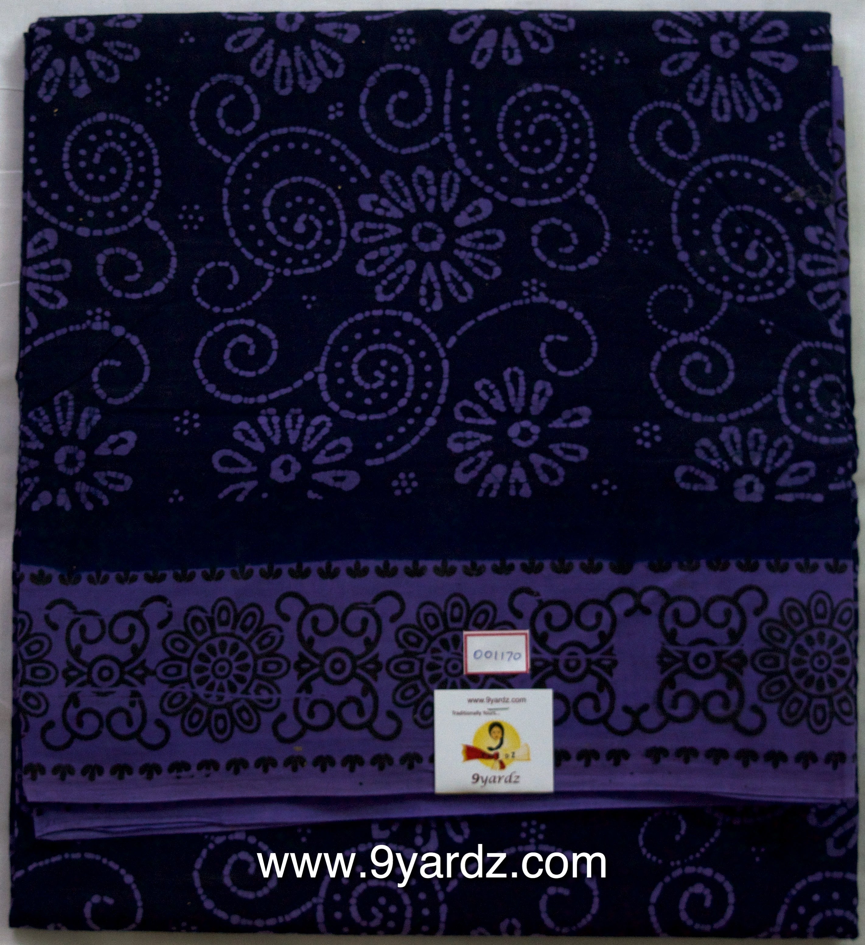 Floral design - Sungudi 9 yards
