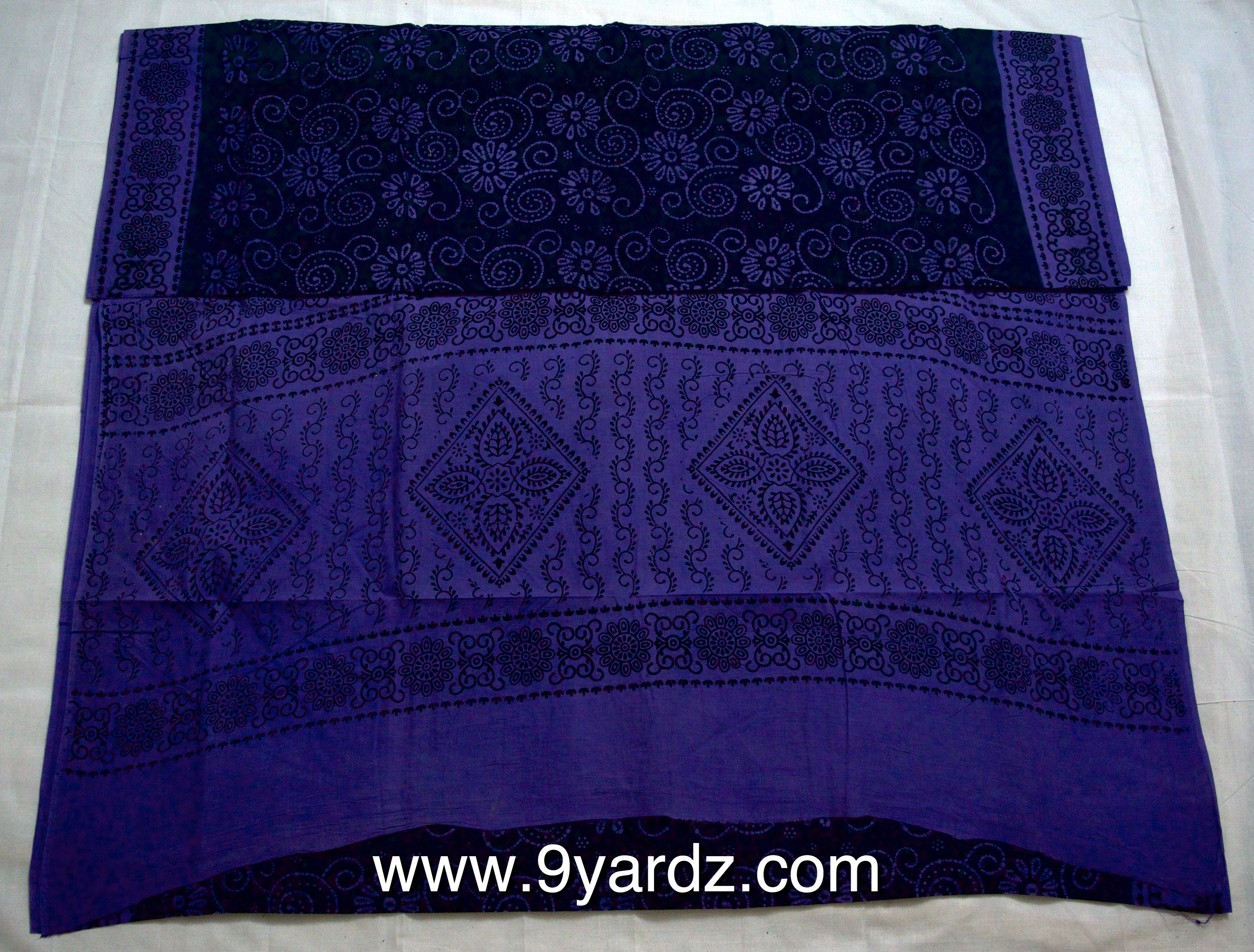 Floral design - Sungudi 9 yards