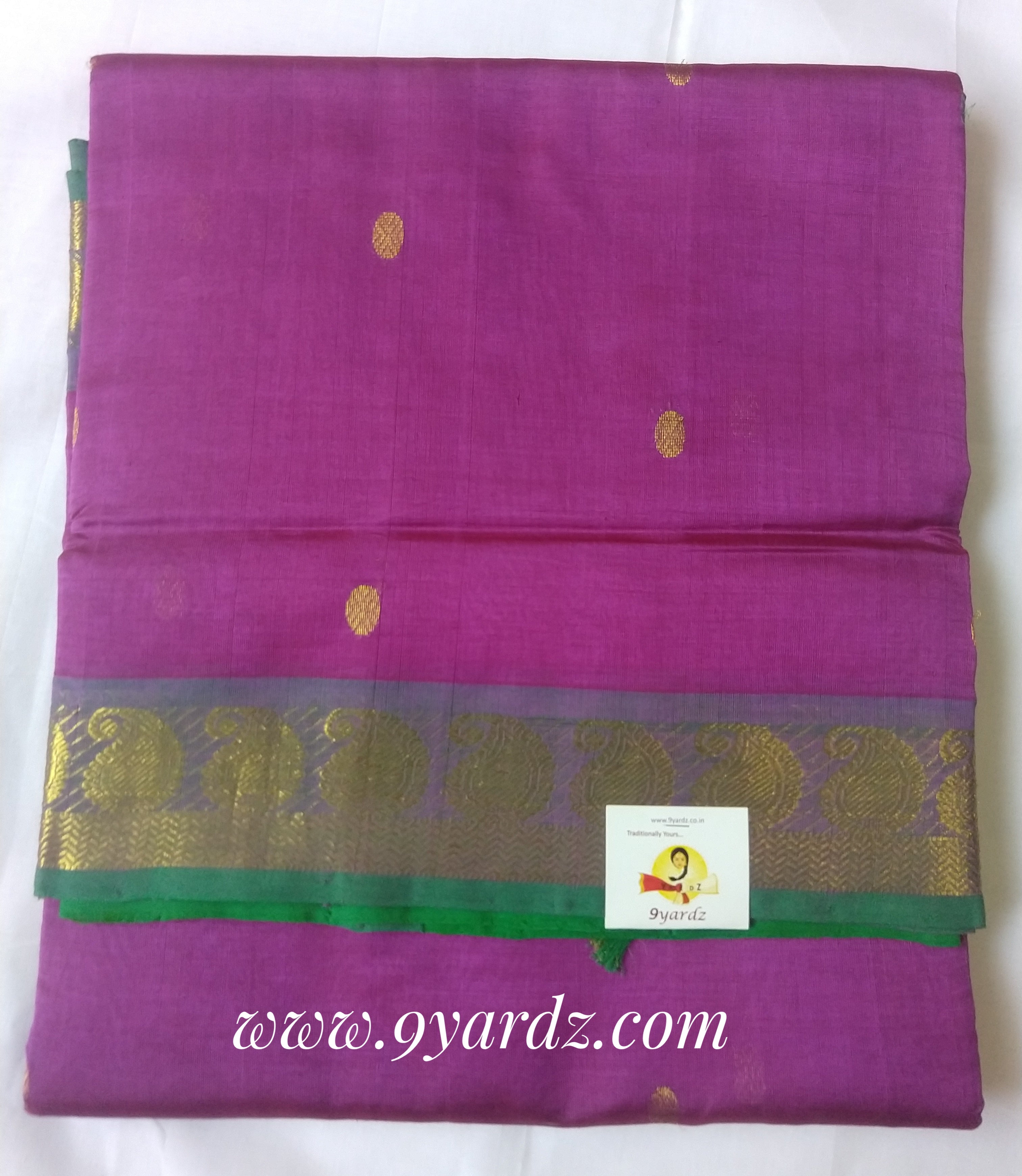 Pure Silk cotton - magenta by green