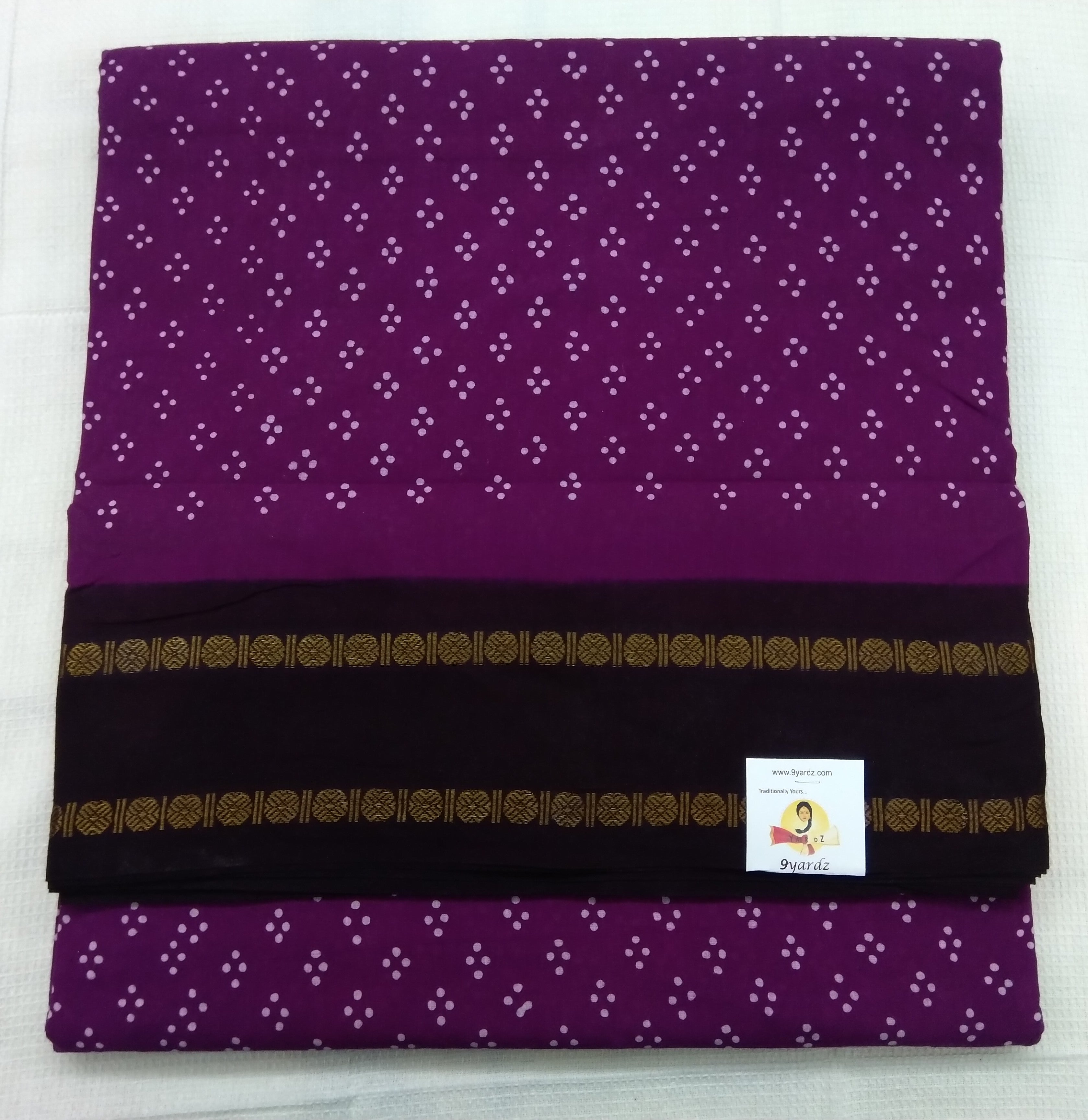 Sungudi contrast- Magenta by brown