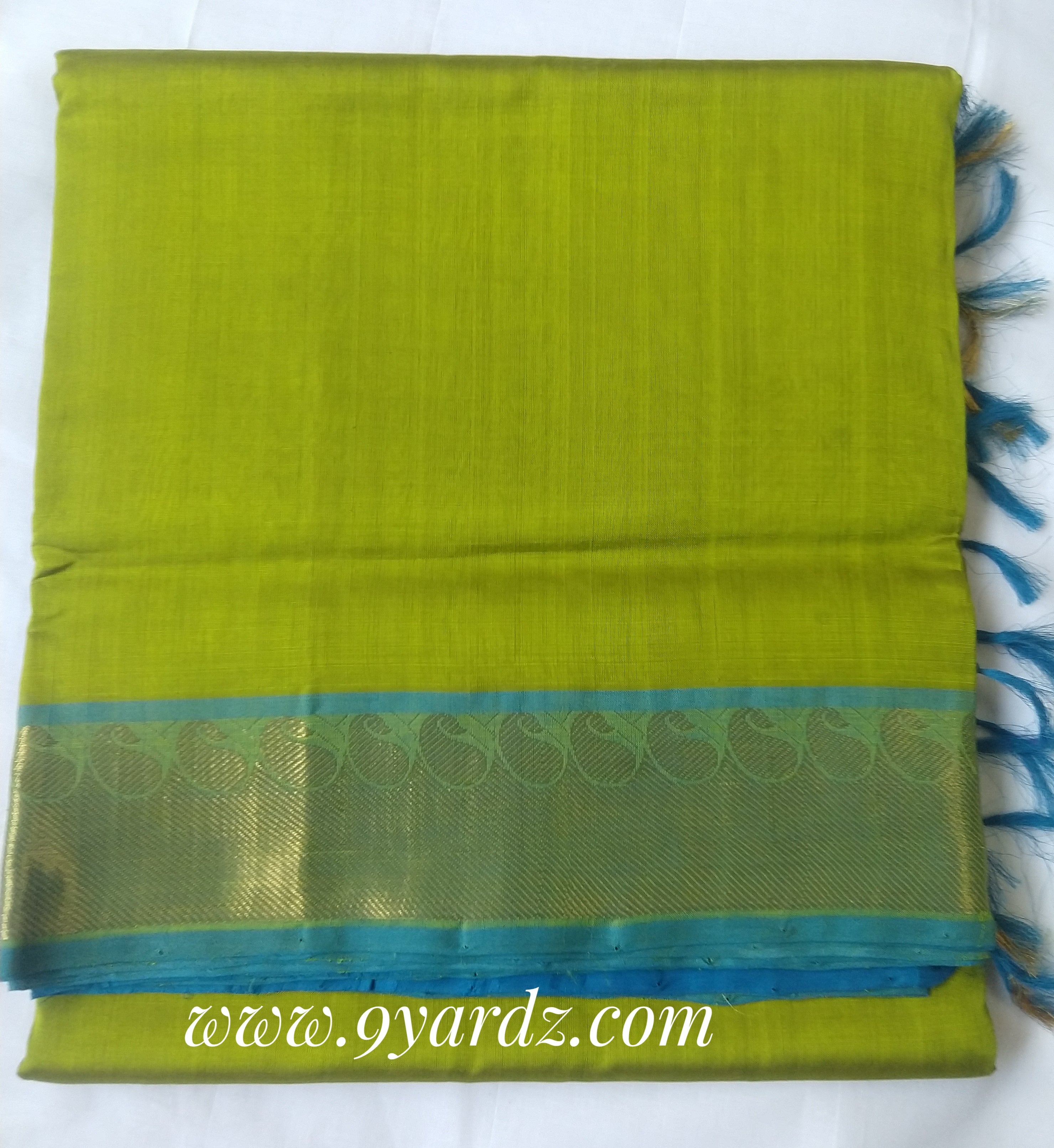 Pure Silk cotton - Pale olive green by blue